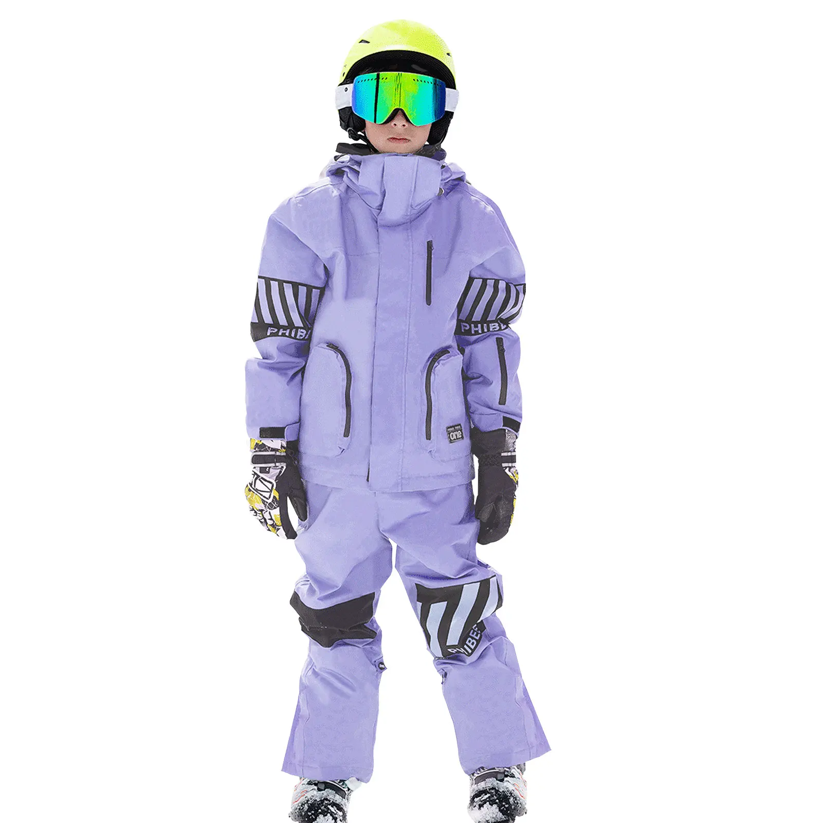 Conjunto snowboard infantil impermeable: chaqueta y pantalón cálidos