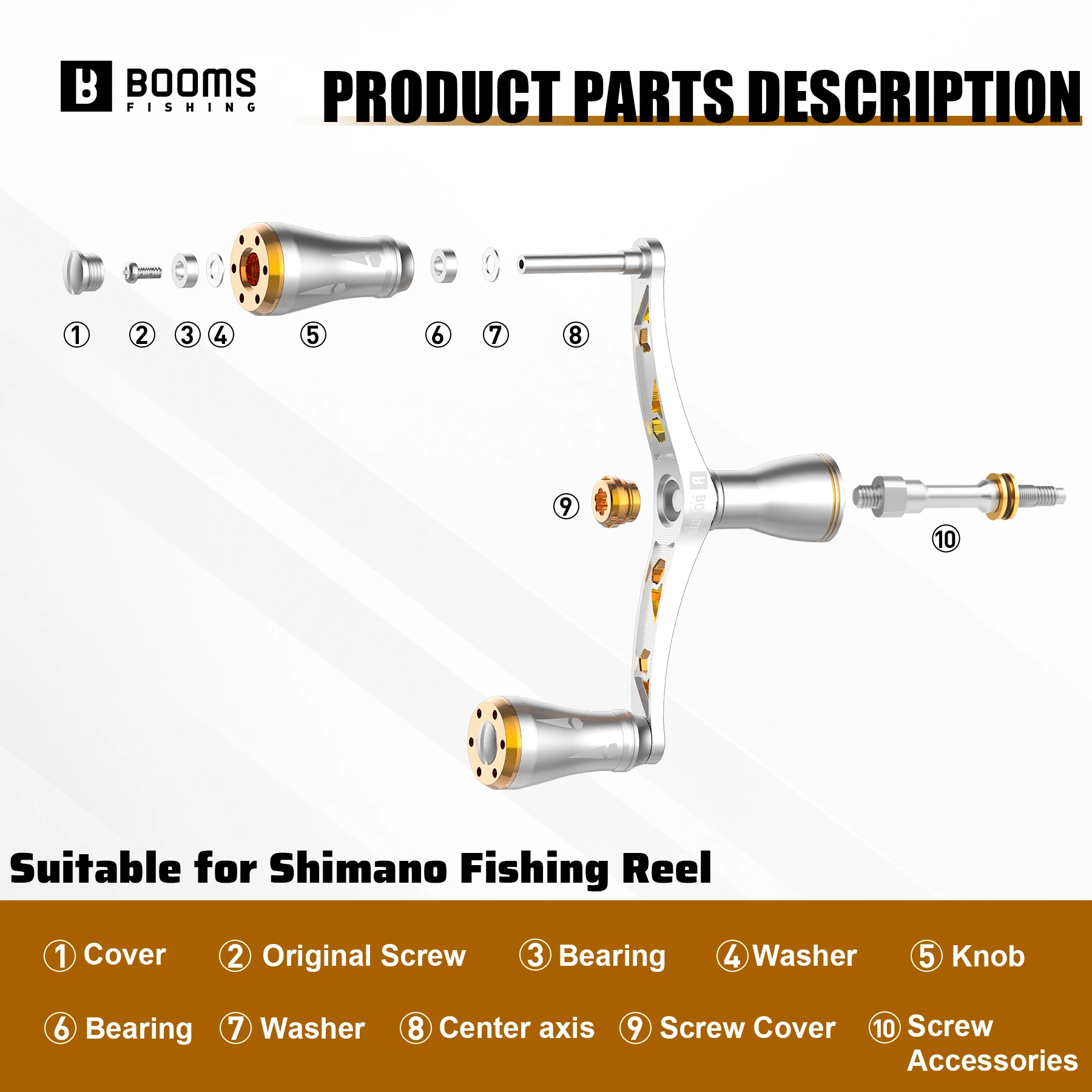 Vista lateral del mango de pesca Booms Fishing DR1
