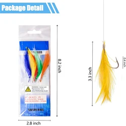 Señuelos con plumas para lubina y perca, aparejo agua salada