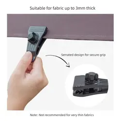 Clips para toldos negros para carpas, abrazaderas reforzadas