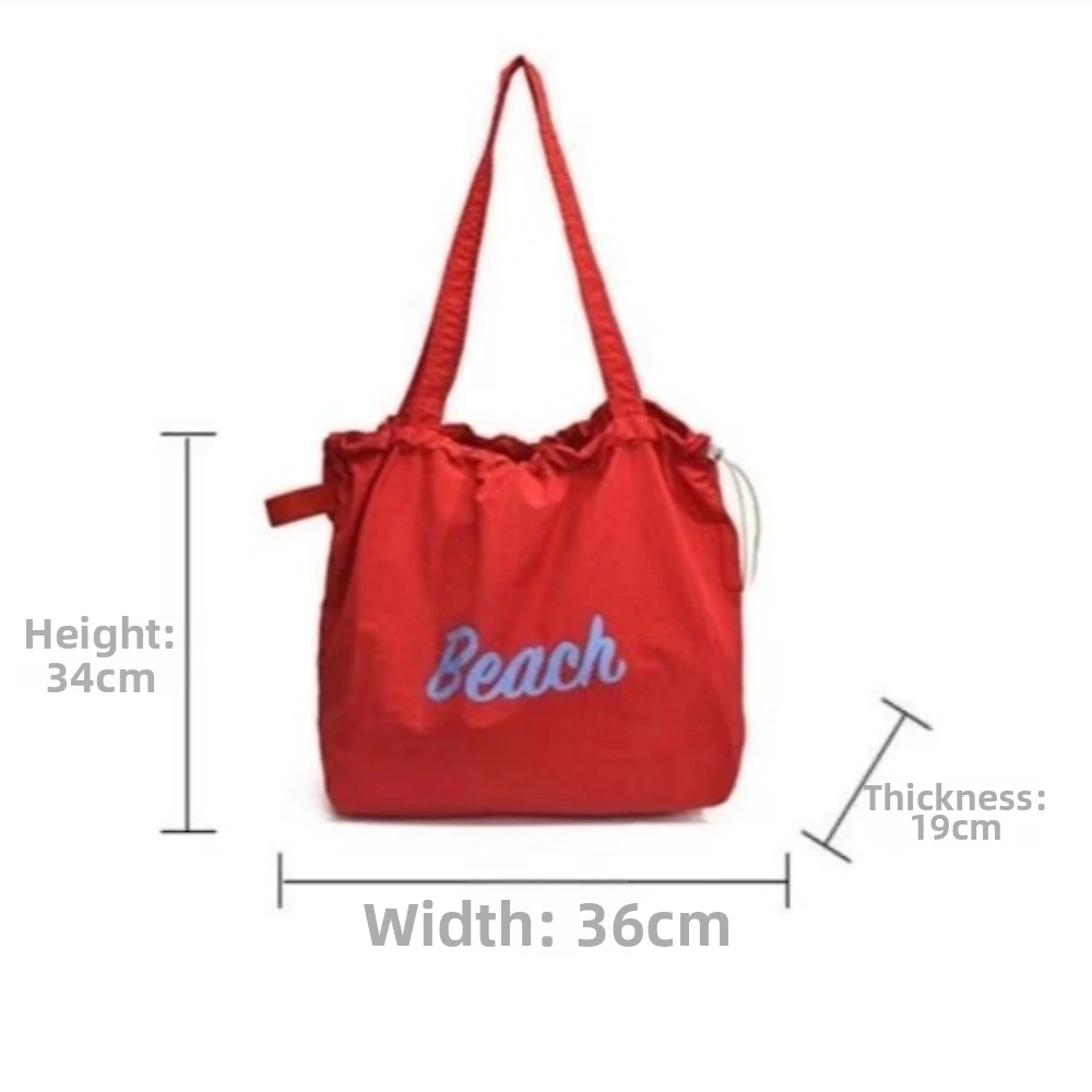 Bolso de hombro de lona con letras impresas