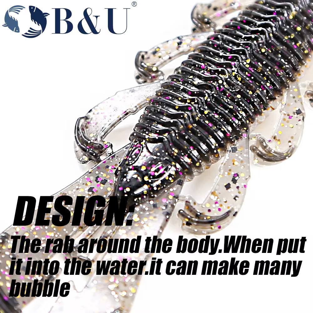 B & U Filet Craw Bait – Señuelo blando para perca - imagen 4