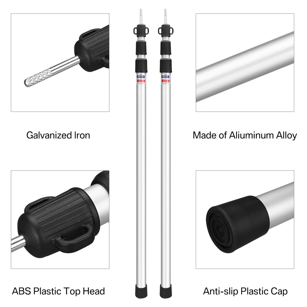 Postes telescópicos de aluminio ajustables para tiendas y toldos - imagen 2