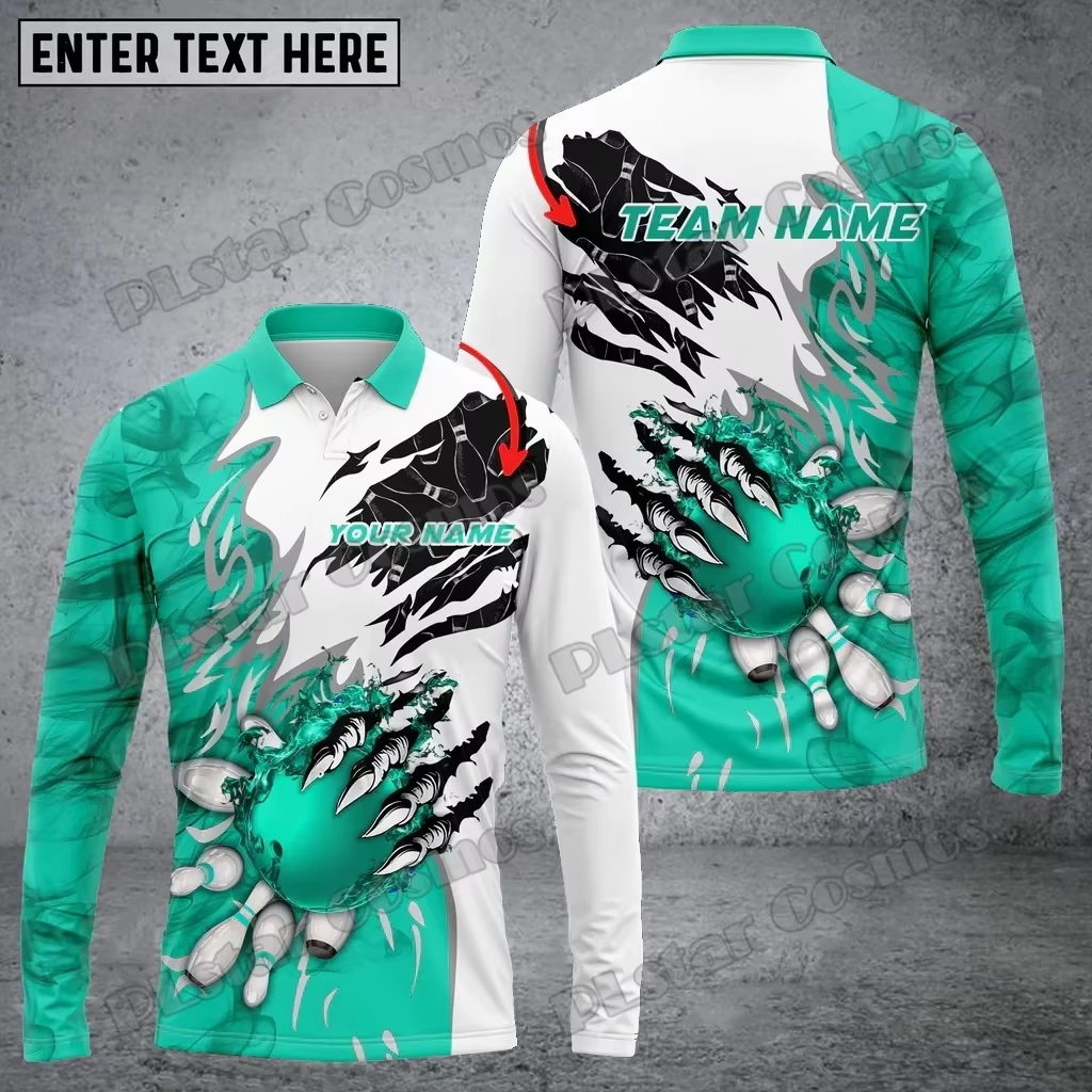 Polo manga larga con estampado 3D hexagrama y alfileres hombre - imagen 3
