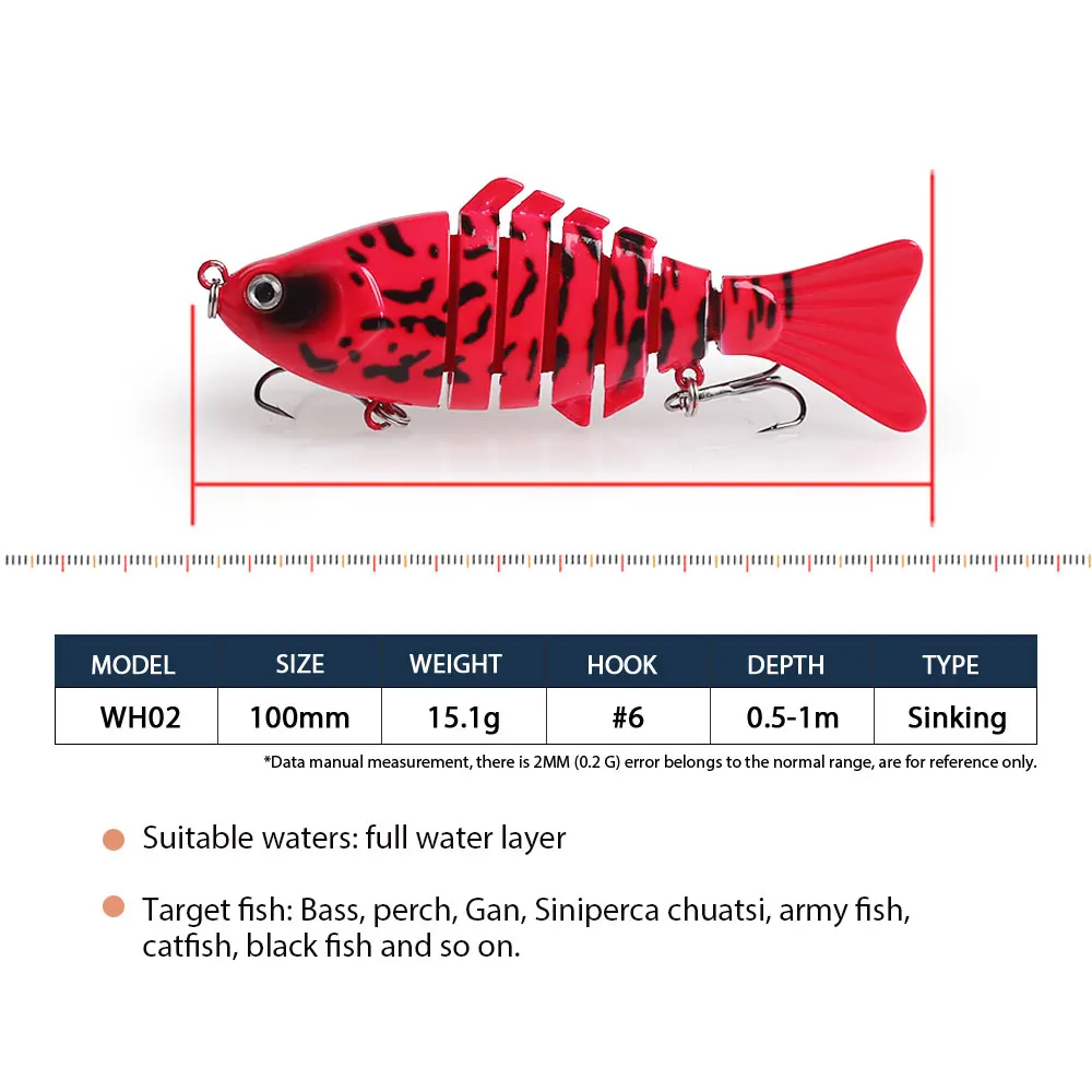 Señuelo swimbait Hanlin multiarticulado hundimiento lento para lubina