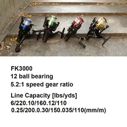 Carrete NGB FK3000 de spinning con freno trasero y alarma