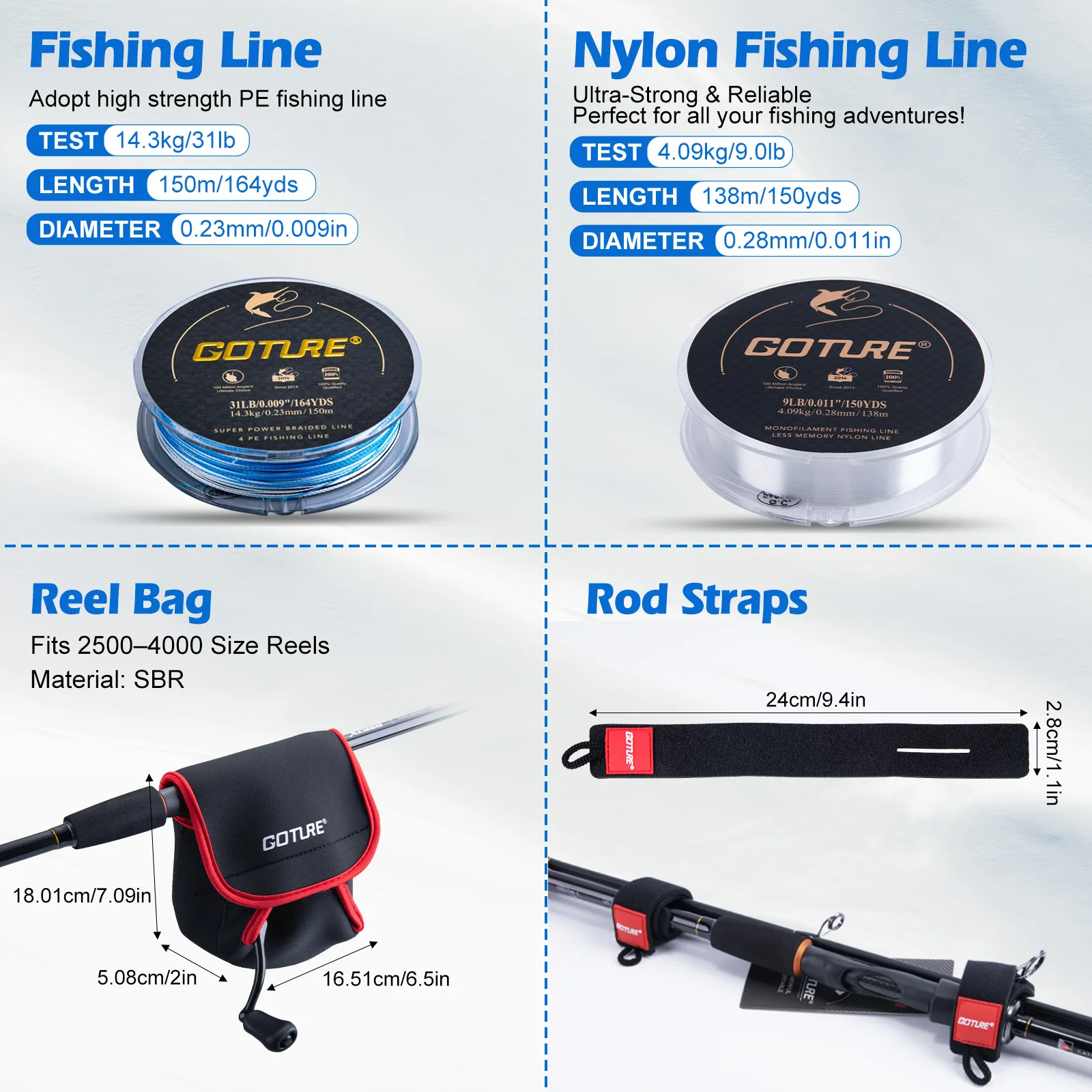 Goture Combo Caña y Carrete 6-9 pies – Kit pesca completo - imagen 4