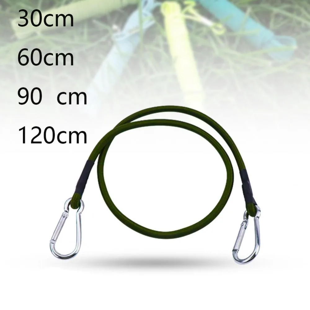 Cuerda elástica plateada con mosquetón para amarre de equipaje