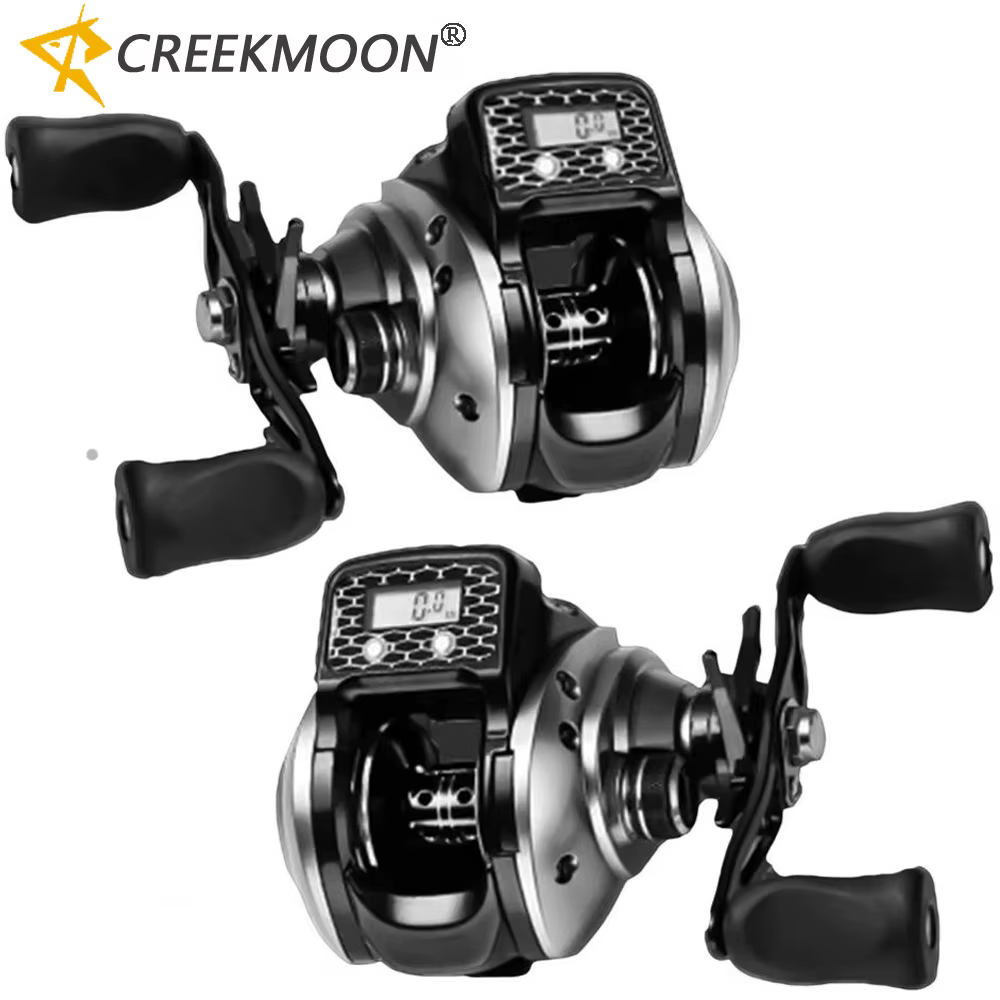 Carrete baitcasting con contador de línea digital LED 6,3:1