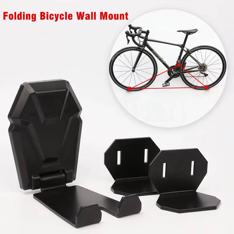 Gancho de pared plegable para bicicleta con soporte para candado