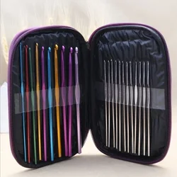 Agujas de tejer ergonómicas de aluminio multicolor