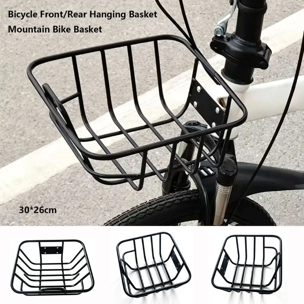 Cesta trasera fija de metal para bicicleta de montaña negra - imagen 3