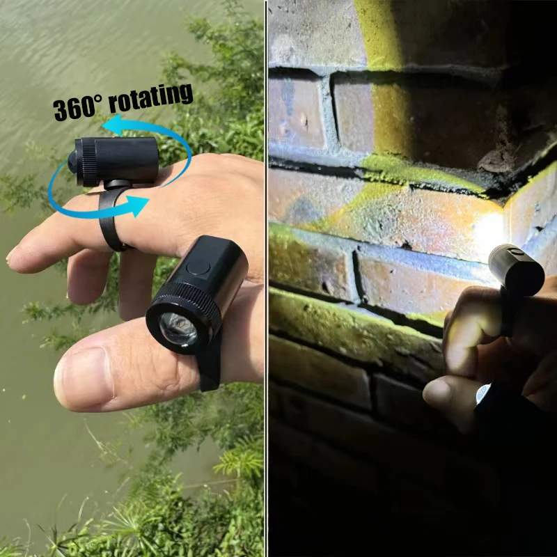 Guante para dedo con linterna LED recargable – Ajustable para pesca - imagen 2