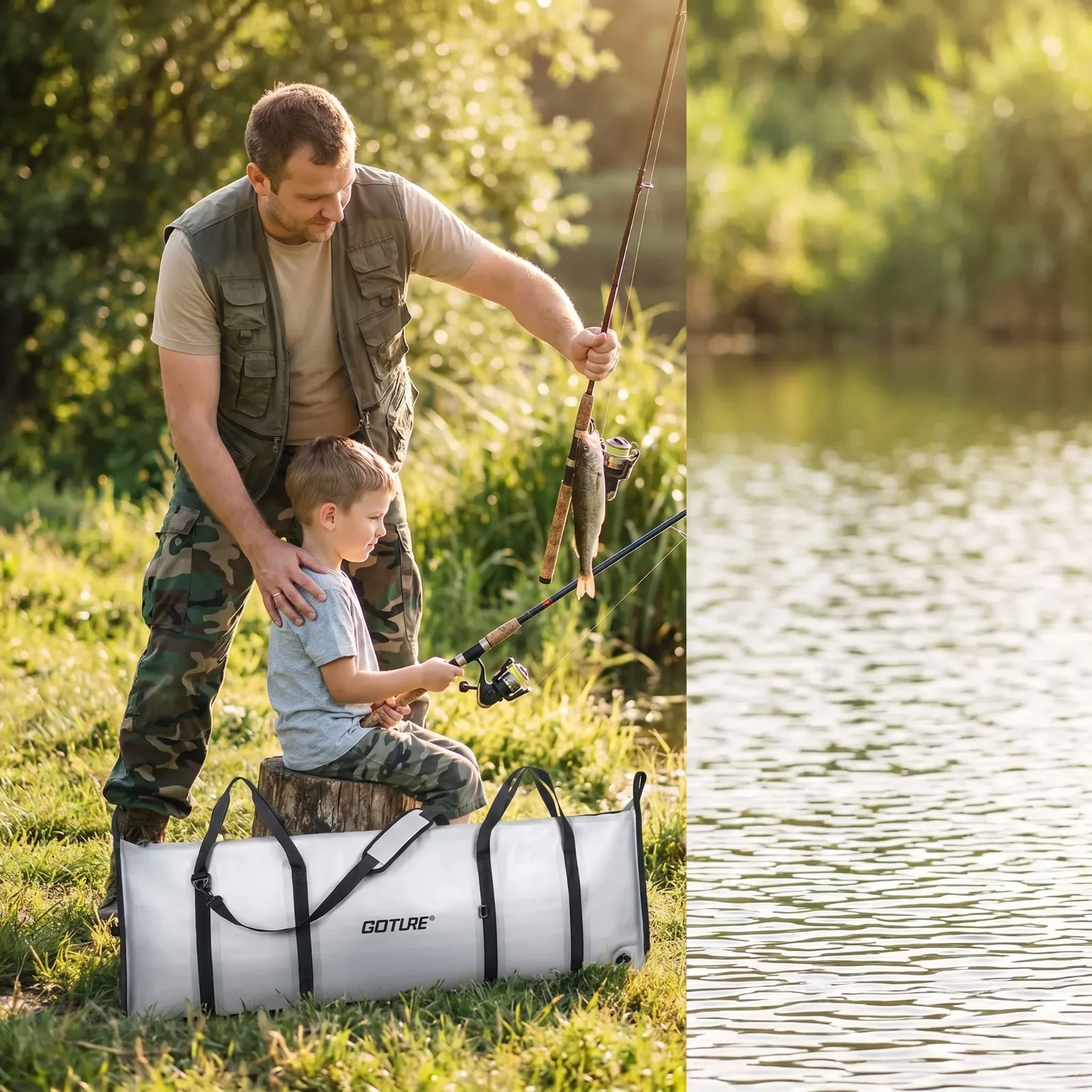 Bolsa térmica para pescado vivo Goture impermeable plegable antifugas