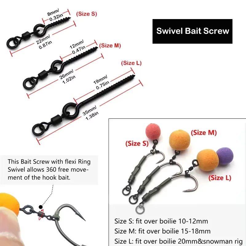 Tornillos cebo micro giratorio para Boilies – Aparejo Chod - imagen 5