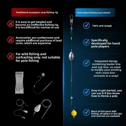QAJTAO señuelos para carpas con cuentas flotantes antienredos