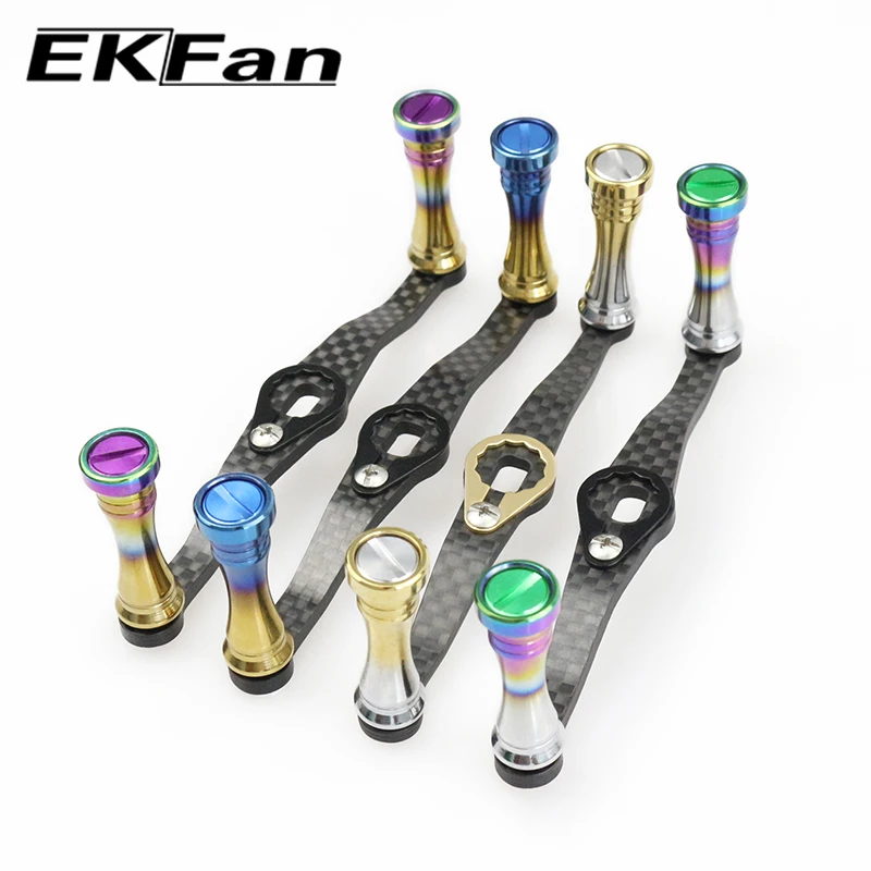 Manivela baitcasting Ekfan fibra carbono, perilla titanio - imagen 2