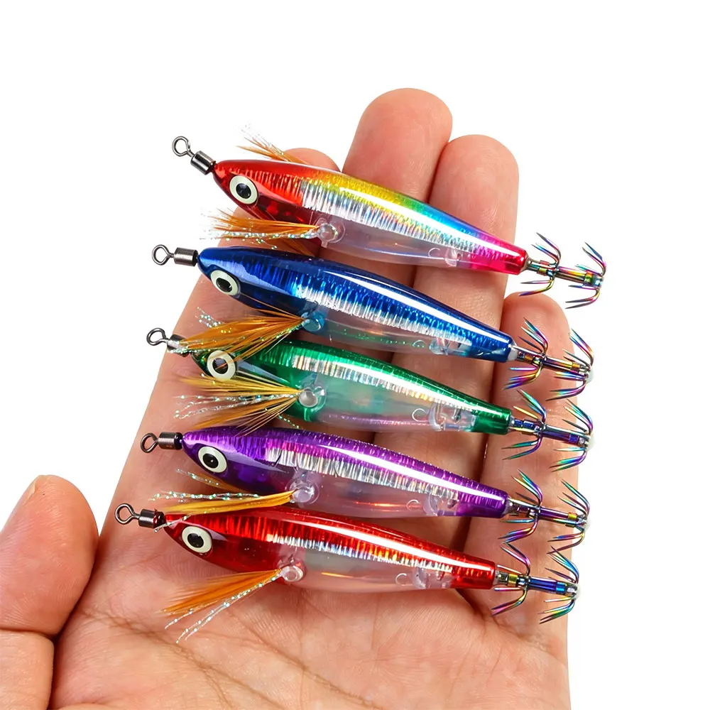 Señuelo jigging horizontal luminoso para calamar y sepias en mar