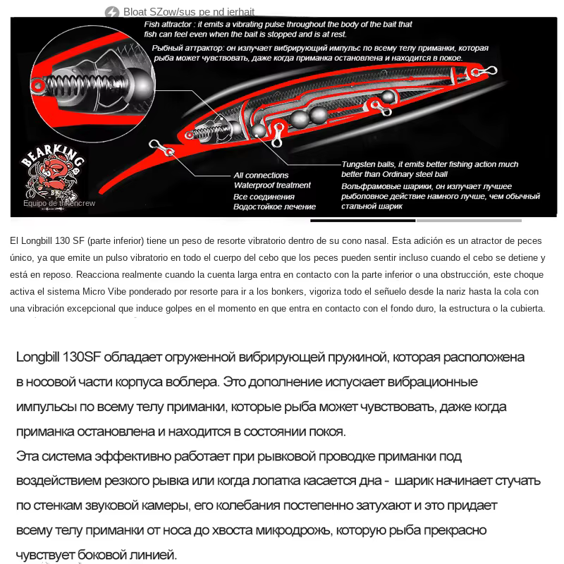 Bearking Señuelo Wobbler Minnow duro de pesca - imagen 3