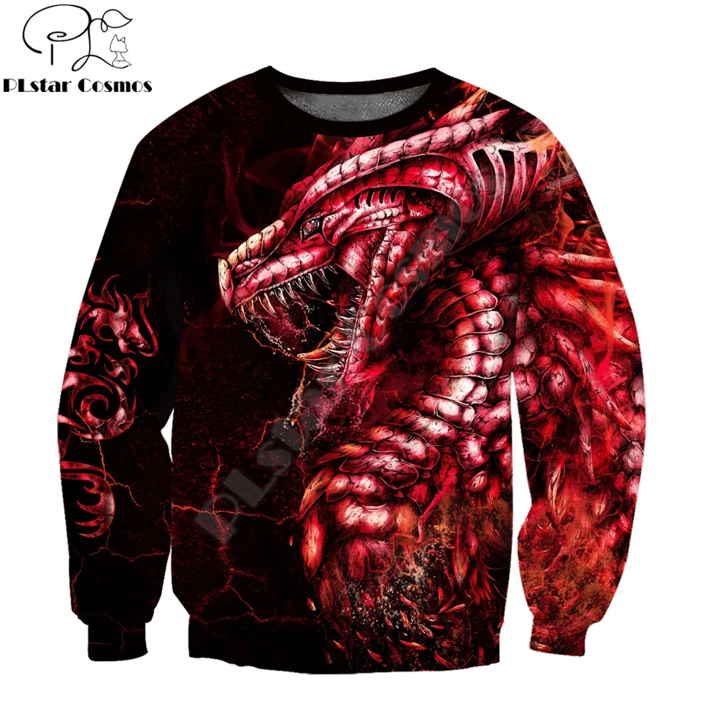 Sudadera con capucha Unisex Lava roja estampado 3D dragones mazmorras - imagen 5
