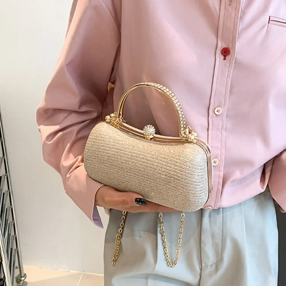 Bolso de fiesta con cadena y pedrería, forma de huevo - imagen 3