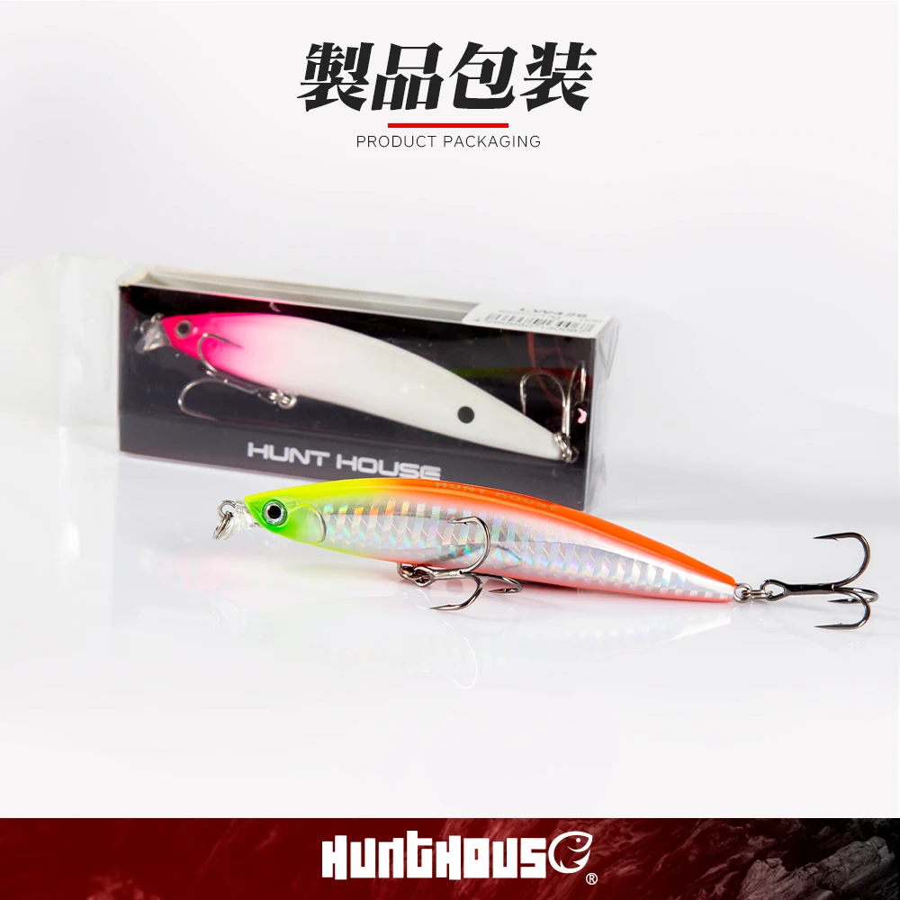 Hunthouse Jerkbait Minnow flotante para lubina y trucha - imagen 5
