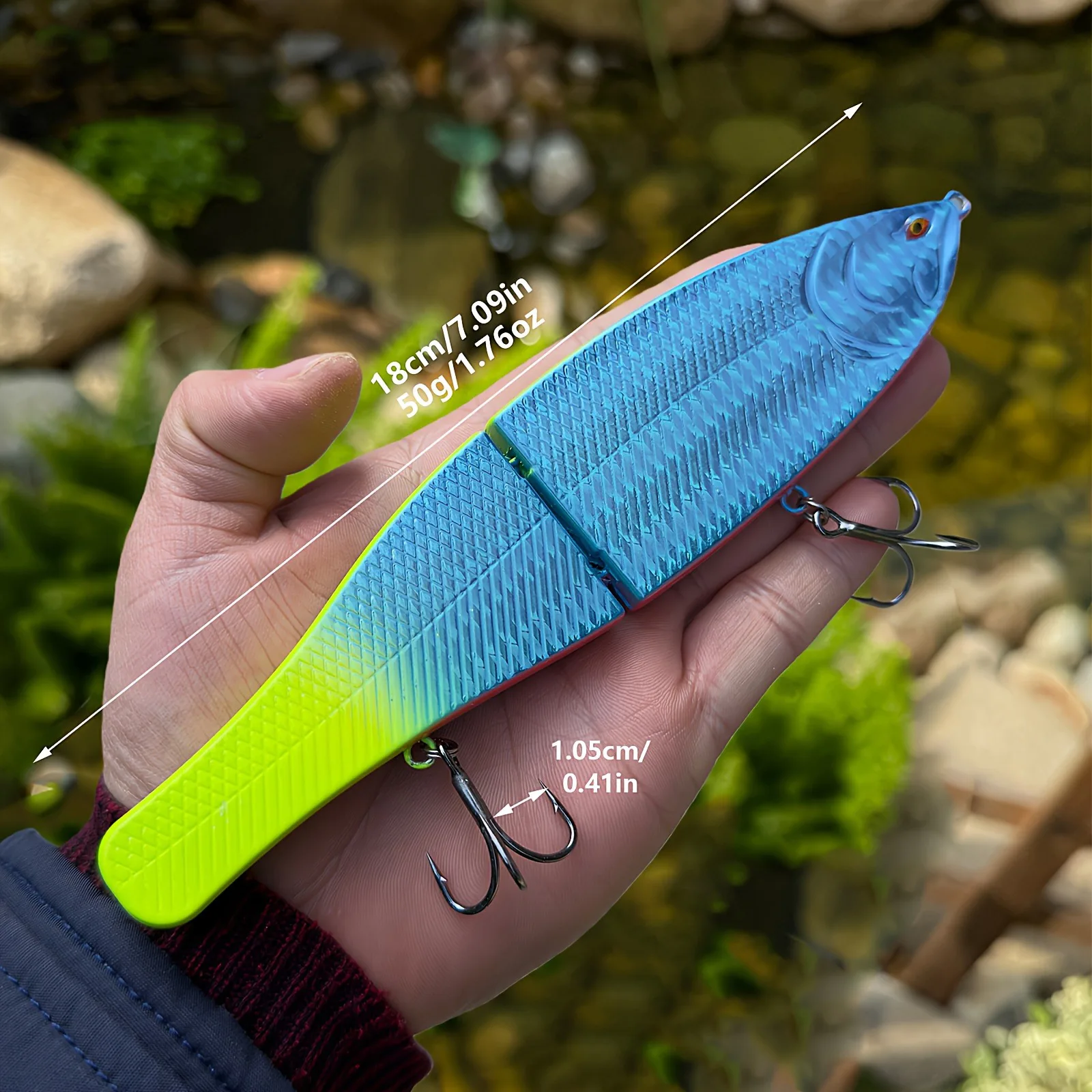 Señuelo Swimbait dos piezas resistente para lanzamientos a distancia
