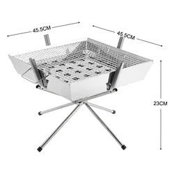 Parrilla plegable de acero inoxidable para barbacoa y camping