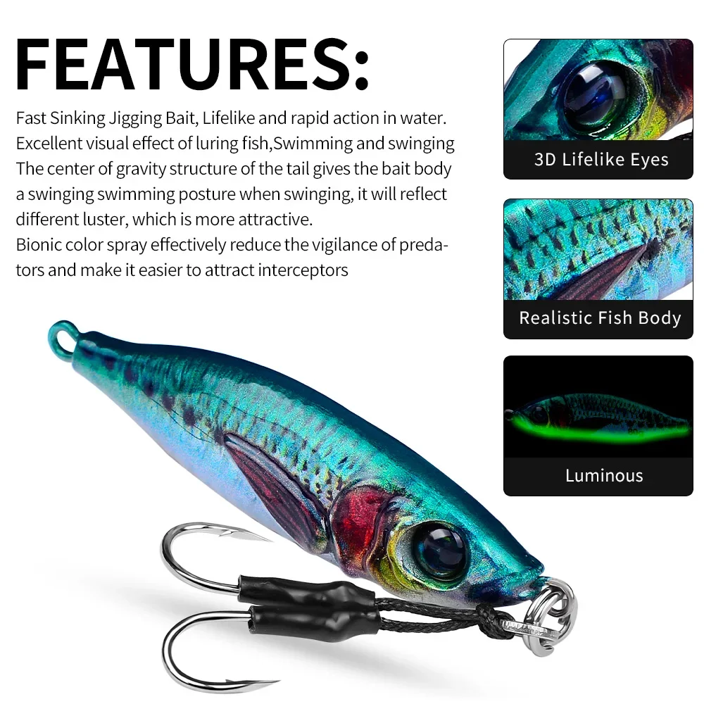 PROBEROS Jerkbait metálico con ojos 3D y acabado luminoso y para lucio - imagen 3