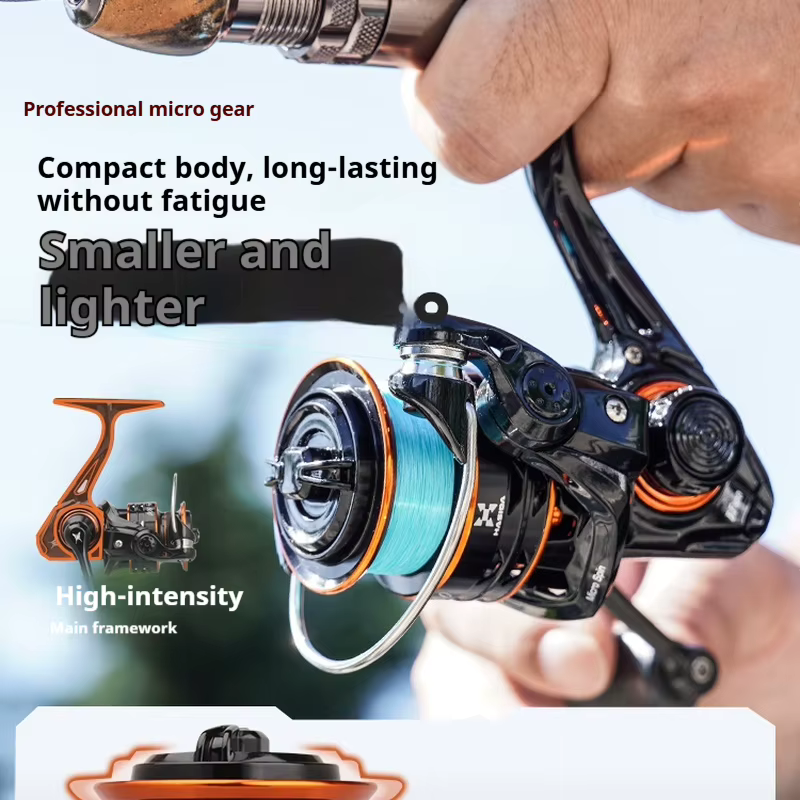 Carrete micro giratorio ultraligero 800 – Boca inclinada para señuelo - imagen 3