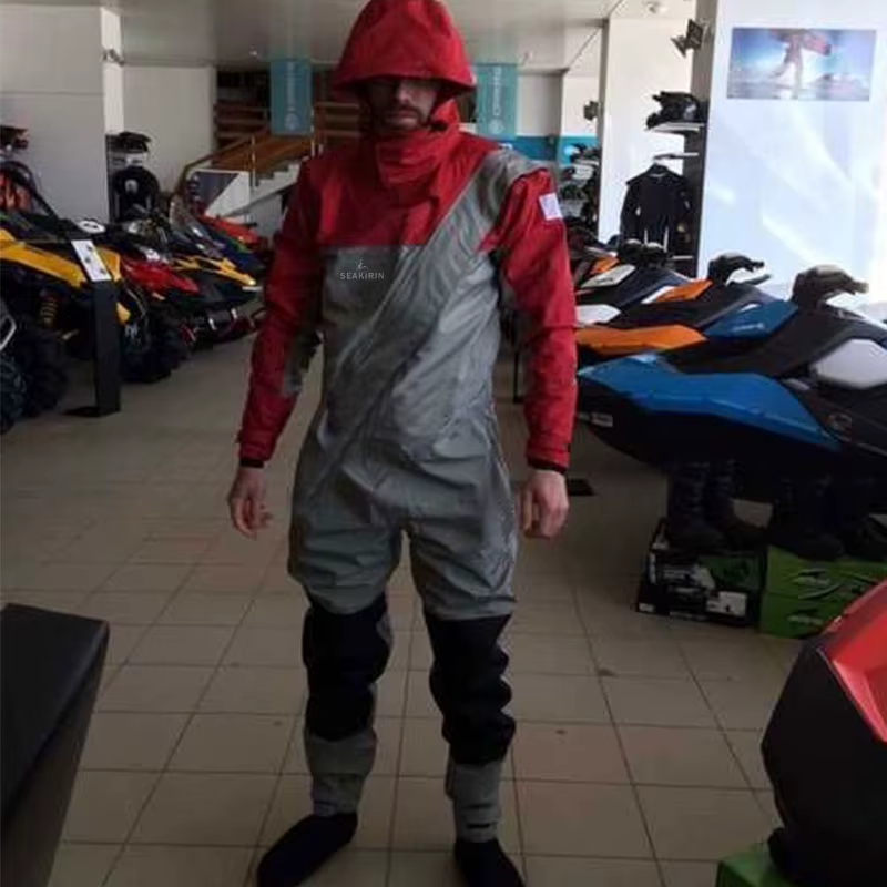 Traje seco 4 capas con cierre largo – Pesca invernal - imagen 3