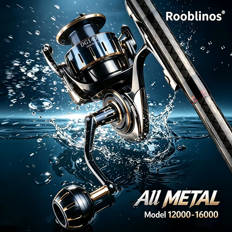 Carrete Rooblinos DG 12000-16000 7+1 Rodamientos Inox Manivella Roscada - imagen 2