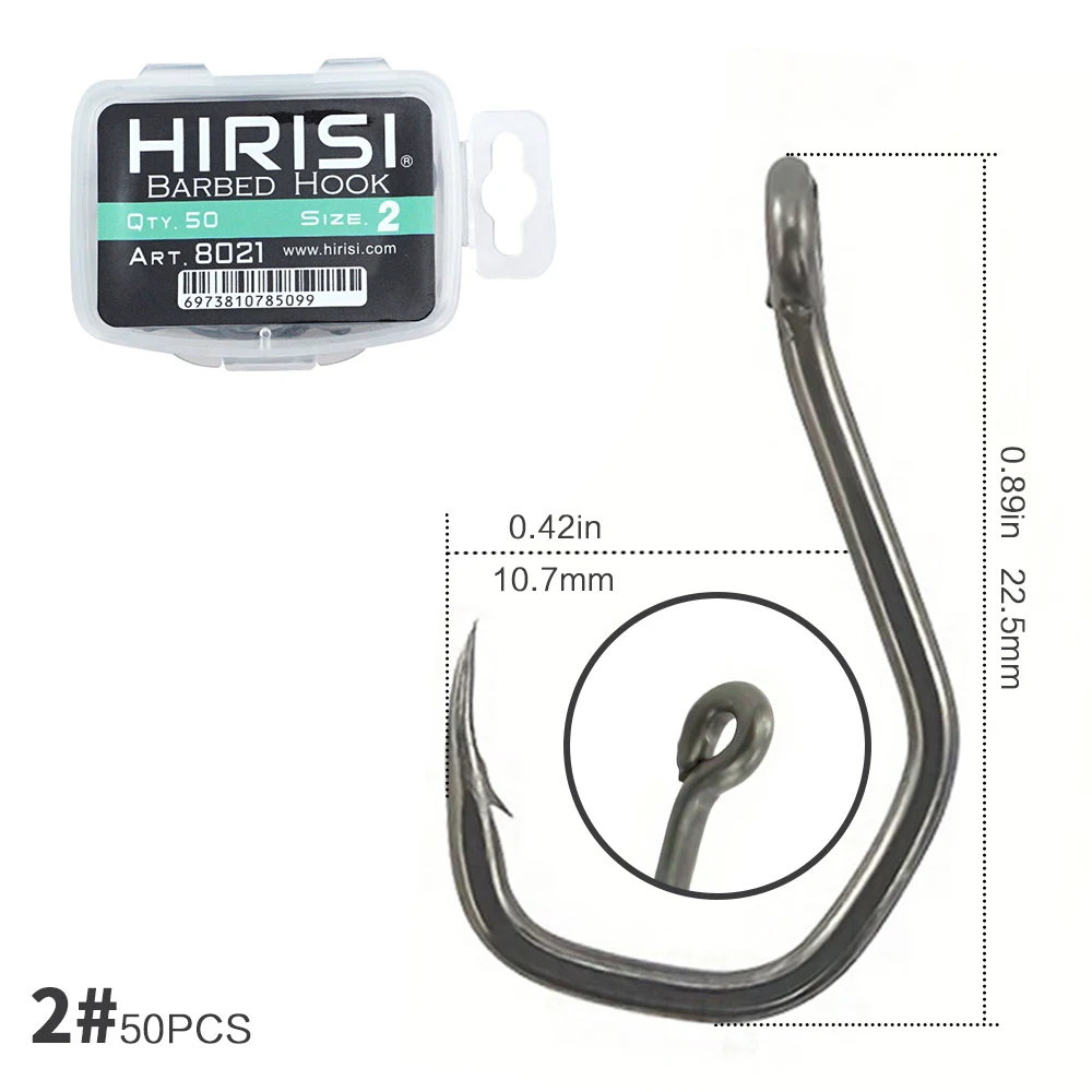 Anzuelos de pesca Hirisi de acero inoxidable con PTFE y ojo - imagen 3