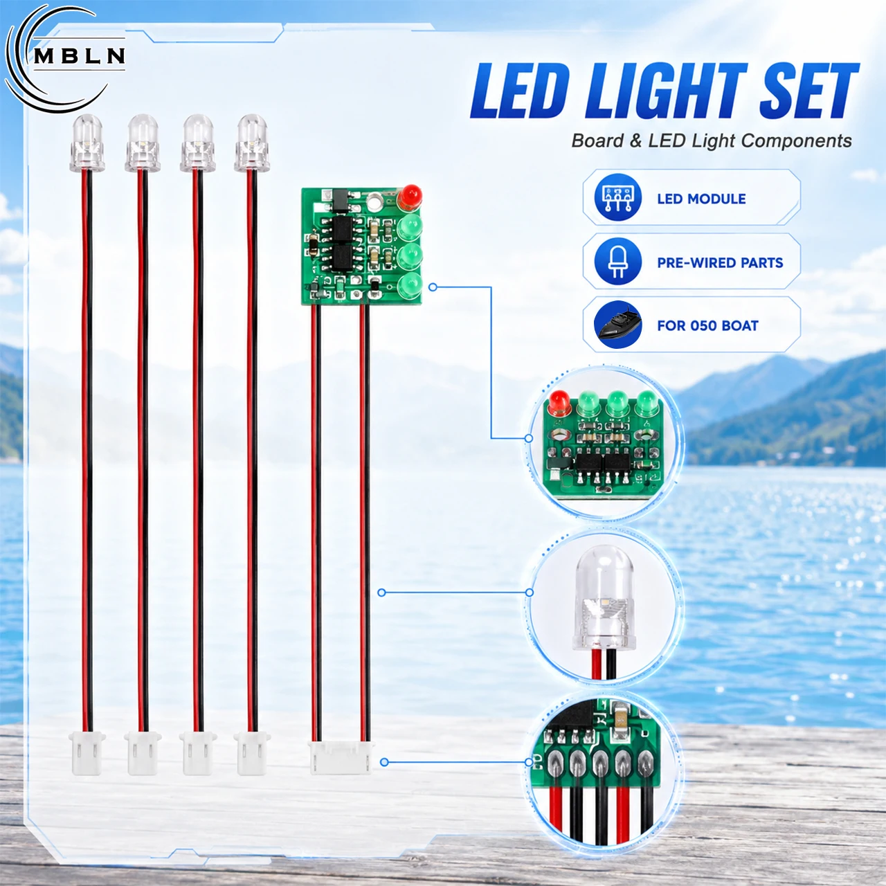 V050 Hélice con luz LED Visboot – conjunto original