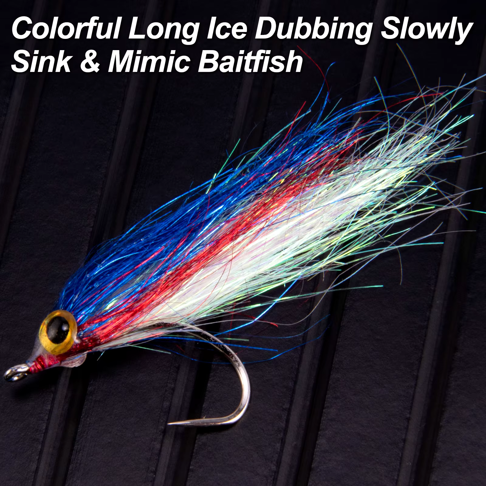 Moscas Minnow Wounded, Ice Dub Fry y Baitfish hundimiento lento trucha lubina - imagen 5