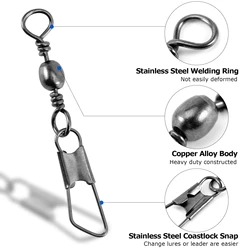 Goture esmerillones de pesca con rodamiento y giro 360°