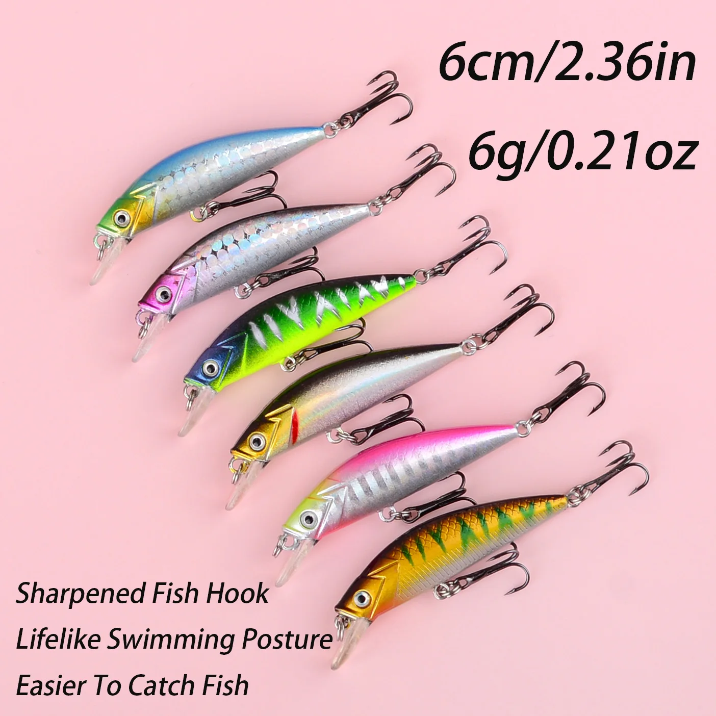 Crankbait sumergible de plástico duro para trucha y lubina - imagen 5