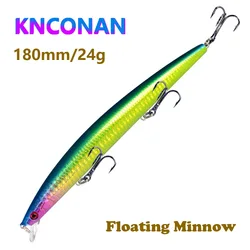 Minnow flotante Jerkbait de lanzamiento largo para lubina