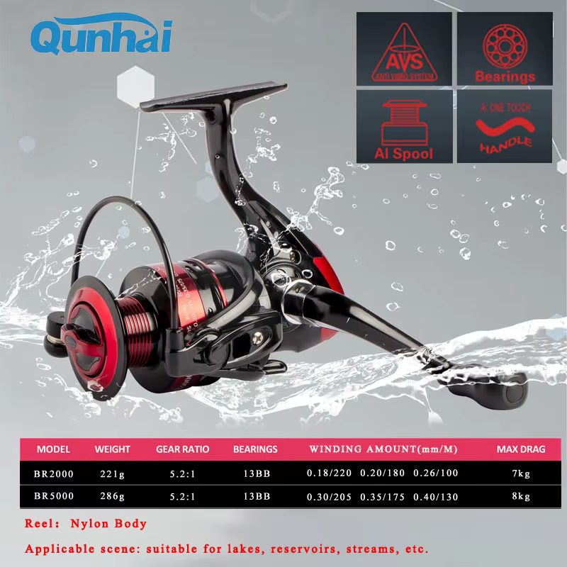 Carrete Giratorio Goture Qunhai 5000 – 7Kg arrastre, 13 rodamientos - imagen 4