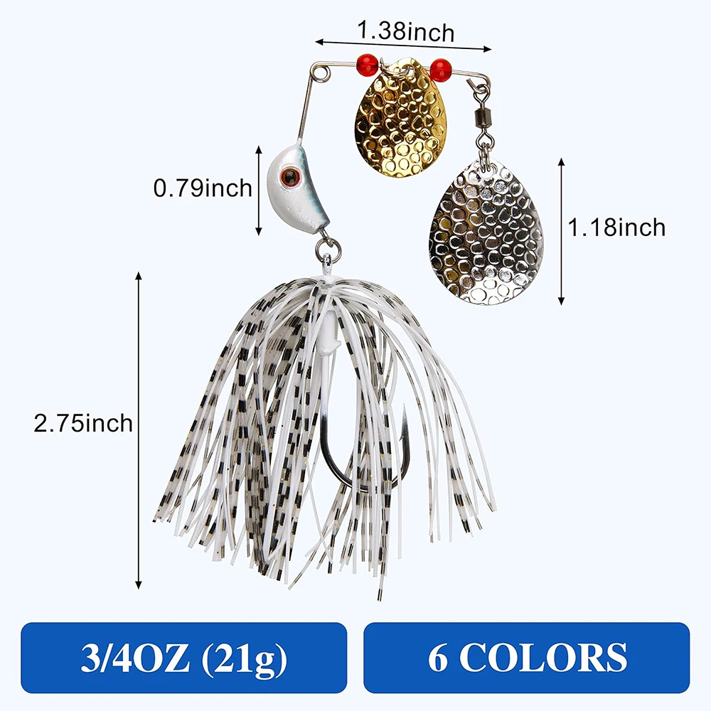 Cebos giratorios spinner con cuchillas dobles Colorado para lubina - imagen 4