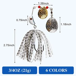 Cebos giratorios spinner con cuchillas dobles Colorado para lubina