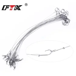 FTK Correas de acero antimordida para pesca – Líder con ganchos