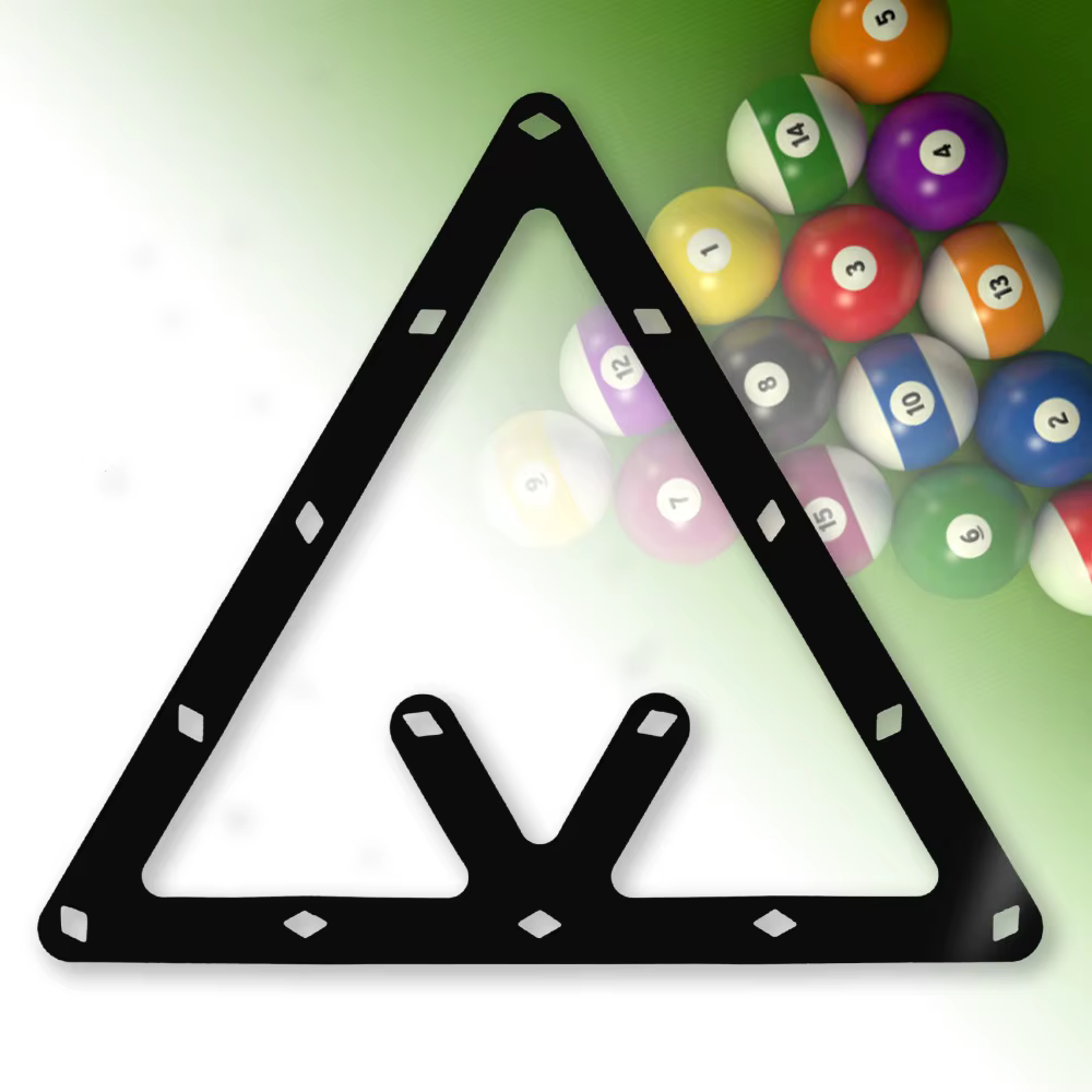 Portabalas triangular para billar con lámina protectora – Set de 6 uds - imagen 3