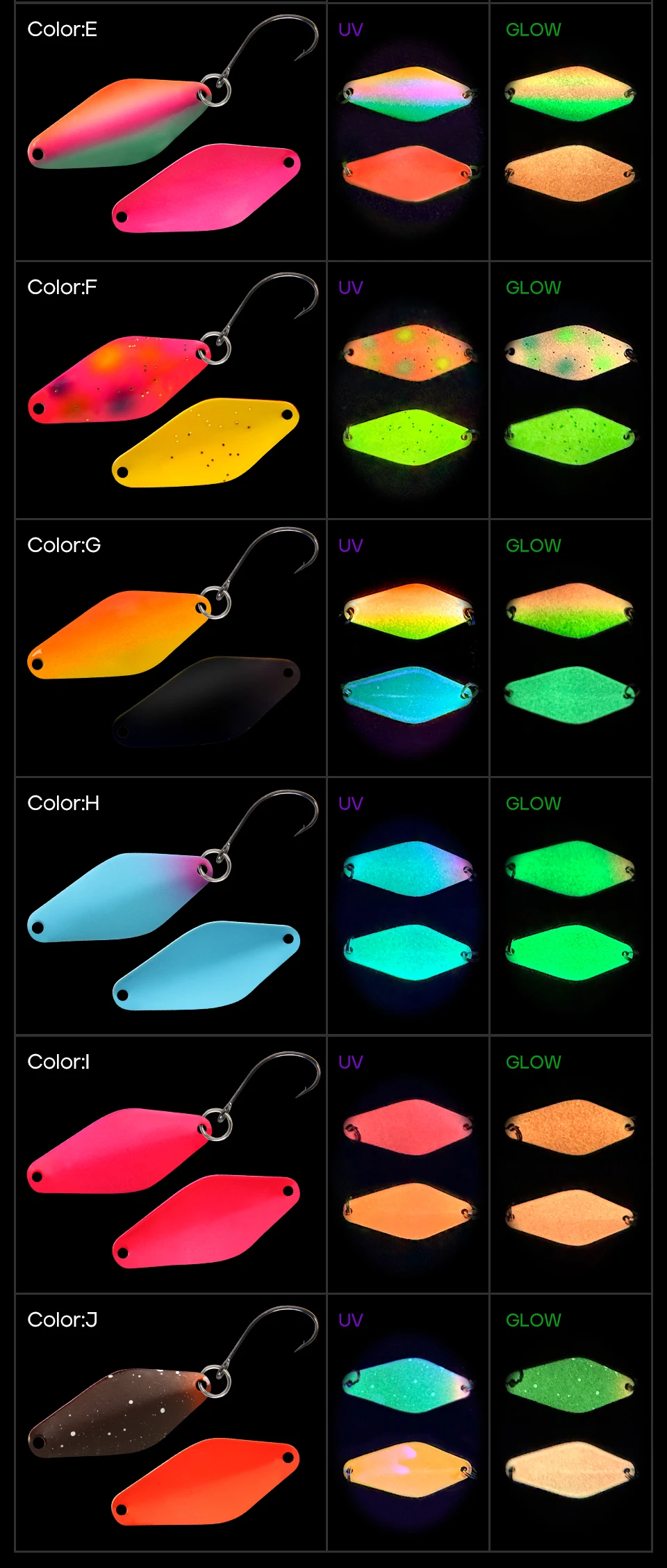 Vista del anzuelo simple y el acabado del Spoonbait AJLURES