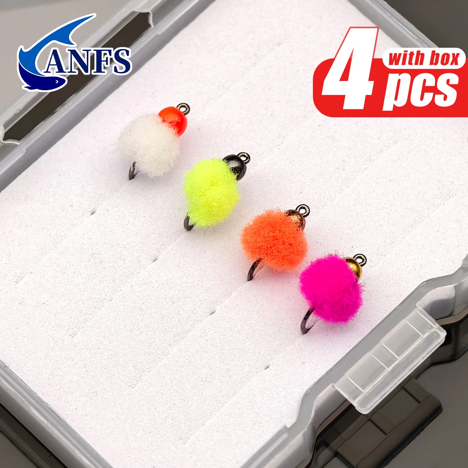 ANFS Moscas Huevo 4 unidades – Cuerpo ligero para ninfa europea - imagen 5