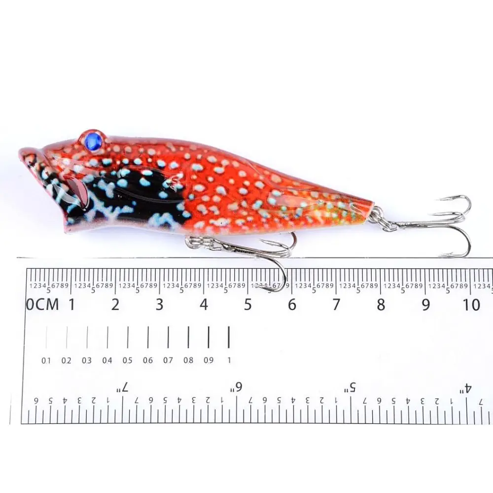 Crankbait Popper de cebo duro a rayas con anzuelo y puntos - imagen 3