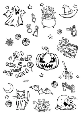 Tatuaje luminoso de Halloween para cosplay y fiestas
