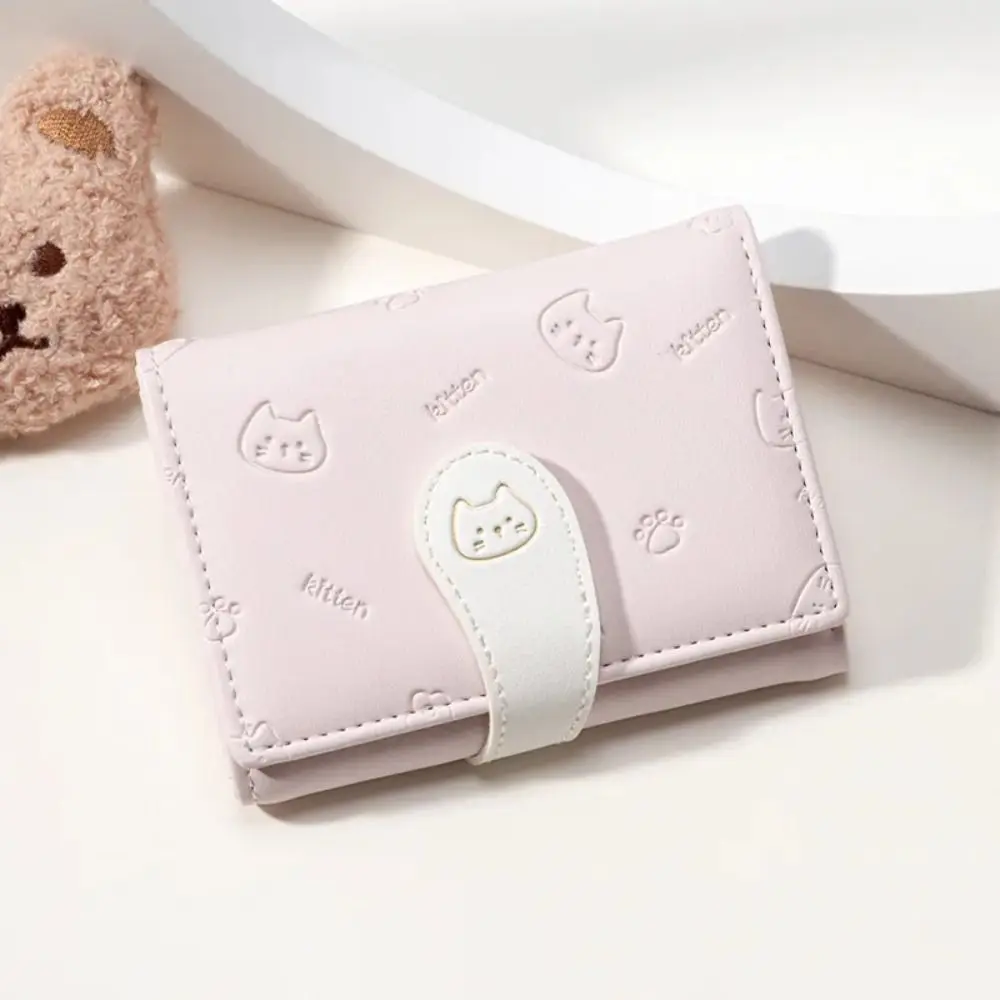Cartera PU con estampado de gatitos y porta tarjetas para chicas - imagen 2