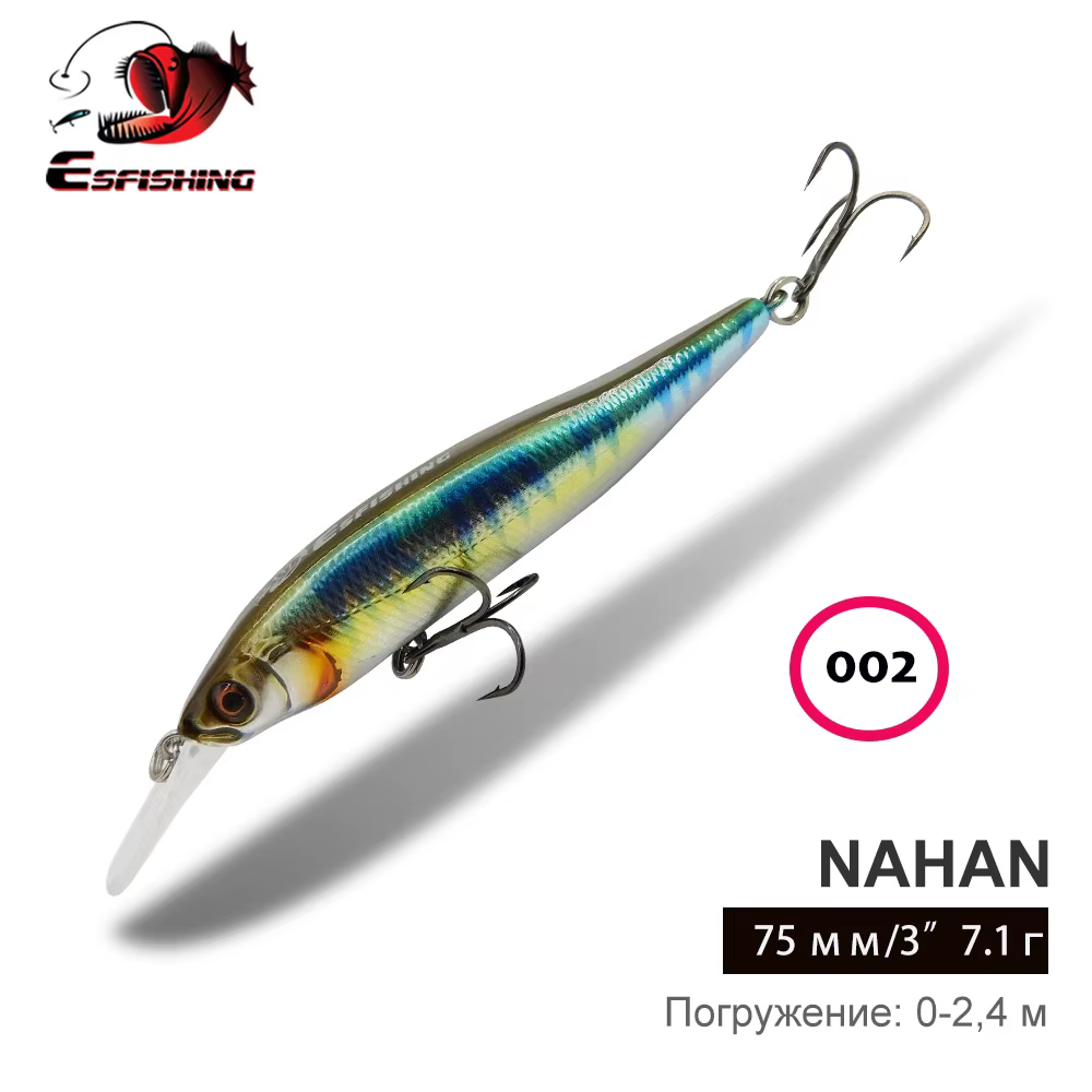 ESFISHING NAHAN Minnow 75mm – Señuelo duro flotante oscilante - imagen 4