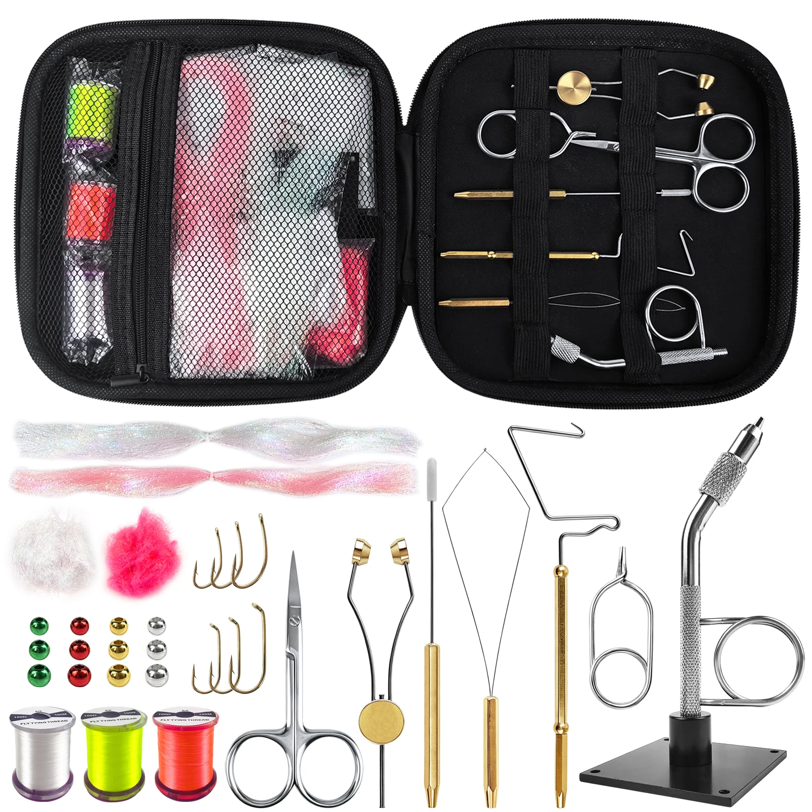 Kit de atado de moscas GRATIS FISHER con whip finisher y herramientas